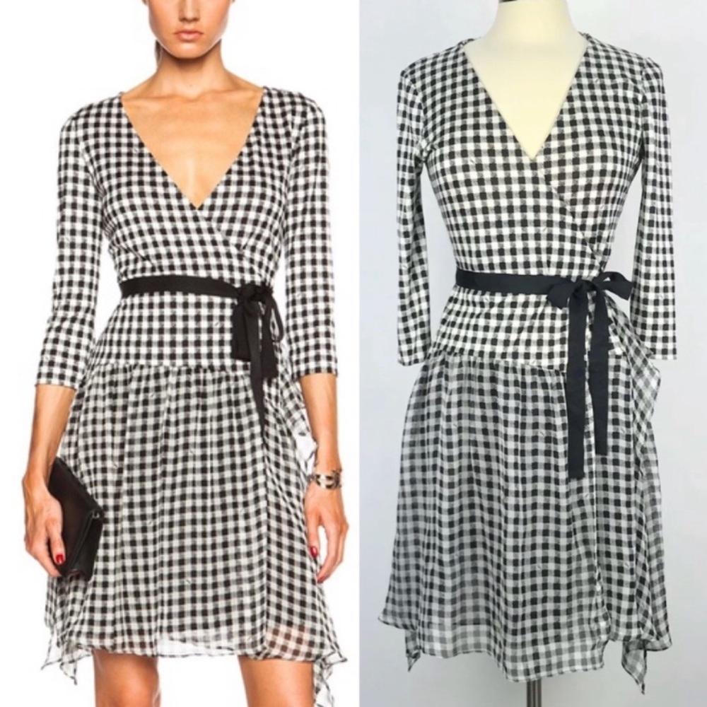 Diane von Furstenberg Riviera Gingham Wrap Dress DVF